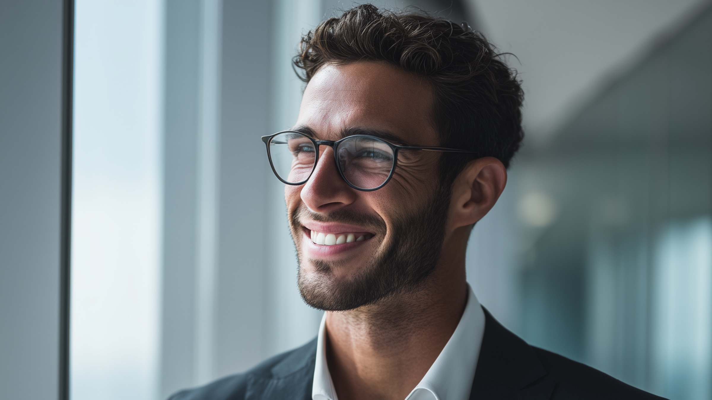 Berater mit Brille im Bürofenster — VALUE Plus